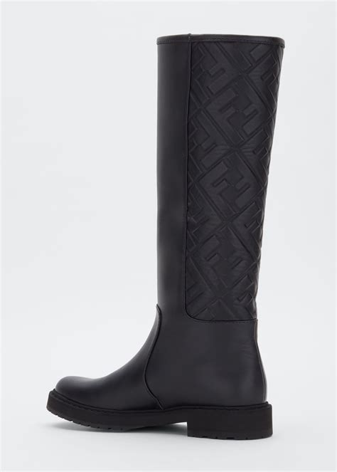 fendi ff tall leather boots